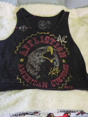 Affliction Black Eagle Graphic Crop Tank